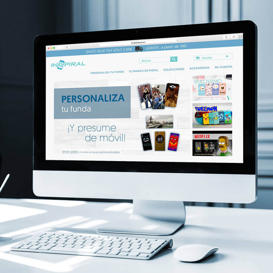 Sliders y anuncios tienda online de venta de fundas de móvil