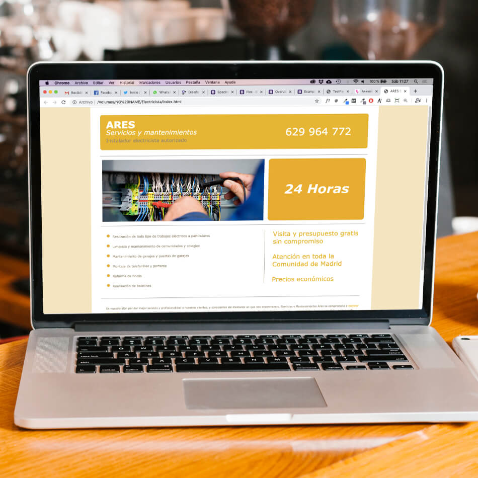 Landing page para electricista