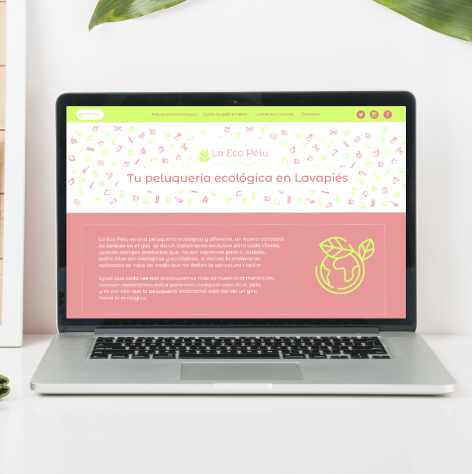 Web para peluquería ecológica reaizada con Bootstrap