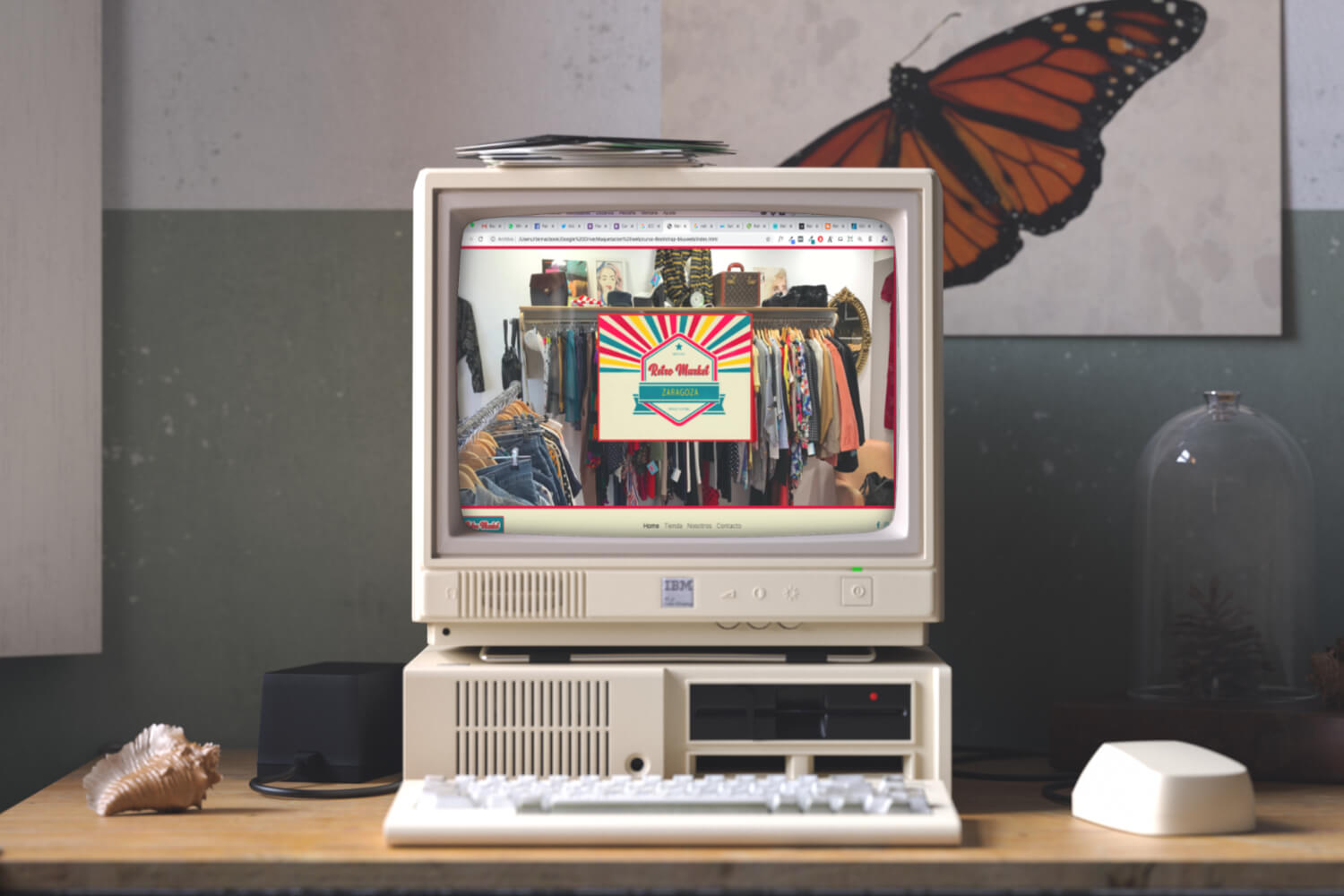 Página web realizada con Bootstrap para tienda de ropa vintage